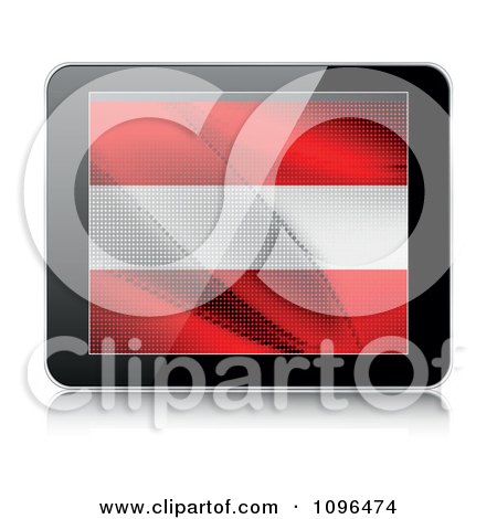Clipart 3d Tablet Computer With An Austrian Flag On The Screen - Royalty Free Vector Illustration by Andrei Marincas