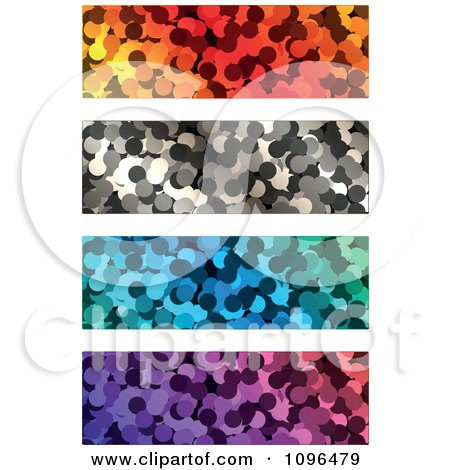 Clipart Four Colorful Dot Website Banners - Royalty Free Vector Illustration by Andrei Marincas