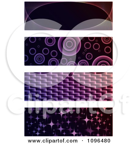 Clipart Purple And Black Website Banners - Royalty Free Vector Illustration by Andrei Marincas