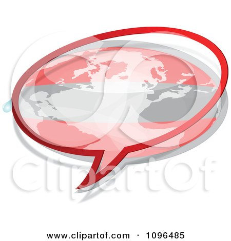 Clipart Austrian Flag Chat Bubble - Royalty Free Vector Illustration by Andrei Marincas