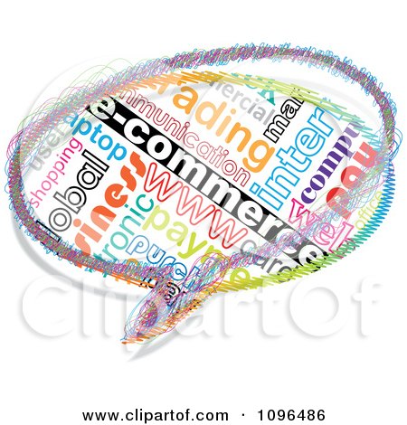 Clipart Colorful E Commerce Word Collage Chat Bubble - Royalty Free Vector Illustration by Andrei Marincas