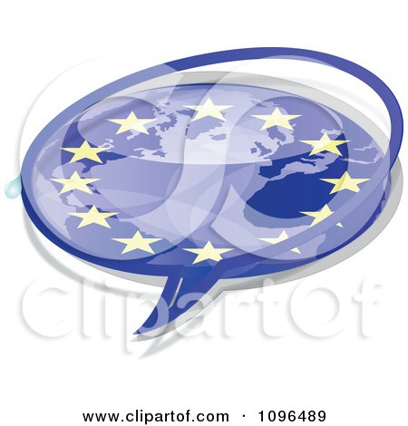 Clipart European Flag Chat Bubble - Royalty Free Vector Illustration by Andrei Marincas