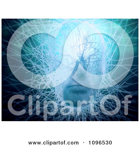 Clipart 3d Artificial Intelligence Virtual Face With Strings - Royalty Free CGI Illustration by Mopic