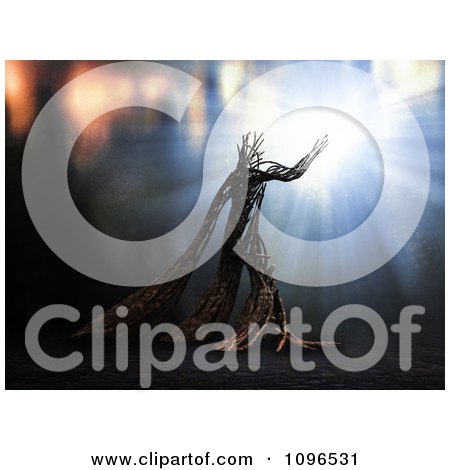 Clipart 3d Ent Tree Fantasy Creature And Burst Of Light - Royalty Free CGI Illustration by Mopic