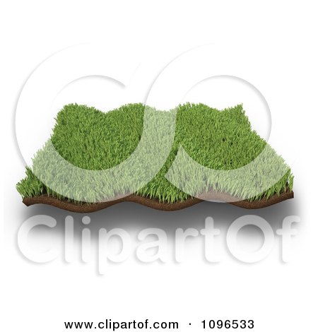 Clipart 3d Wavy Patch Of Green Grass - Royalty Free CGI Illustration by Mopic