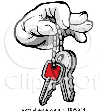 Clipart Hand Dangling Keys - Royalty Free Vector Illustration by Chromaco