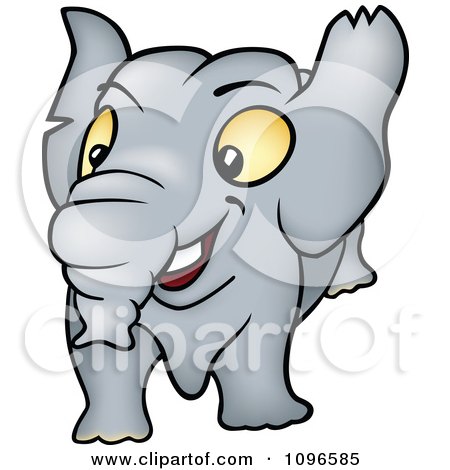 Clipart Happy Elephant - Royalty Free Vector Illustration by dero