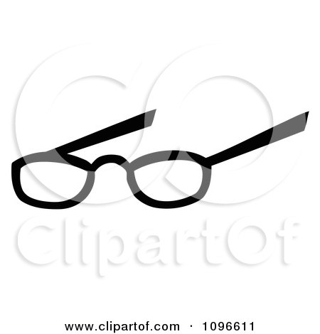 Clipart Pair Of Black And White Eye Glasses - Royalty Free Vector Illustration by Hit Toon