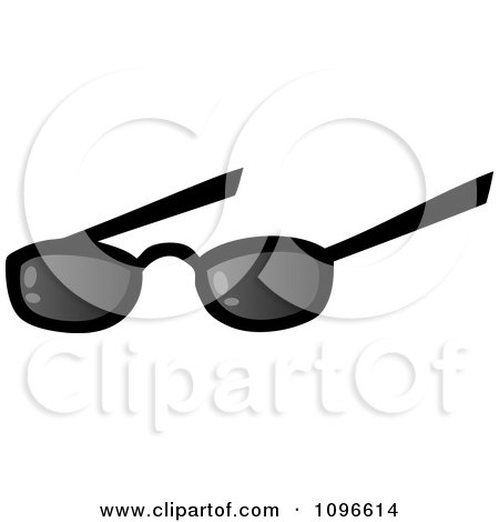 Clipart Pair Of Dark Sun Glasses - Royalty Free Vector Illustration by Hit Toon