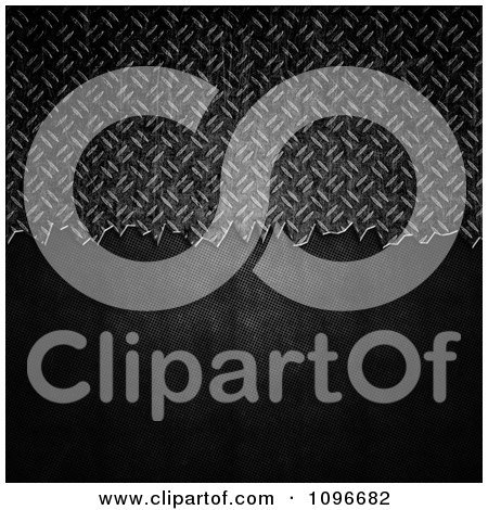 Clipart Grungy Cement And Metal Diamond Plate Background - Royalty Free Illustration by KJ Pargeter