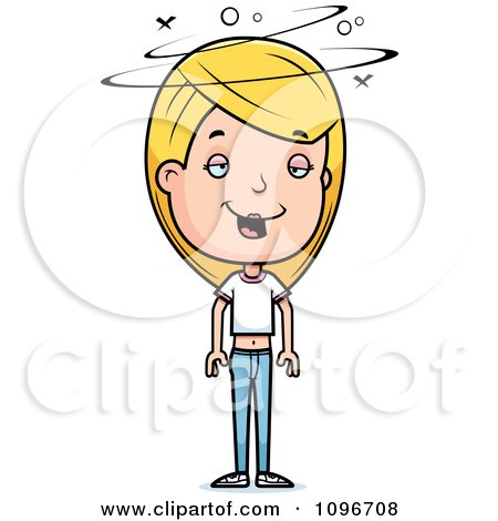 Clipart Drunk Blond Adolescent Teenage Girl - Royalty Free Vector Illustration by Cory Thoman