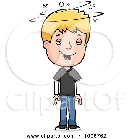 Clipart Drunk Blond Adolescent Teenage Boy - Royalty Free Vector Illustration by Cory Thoman