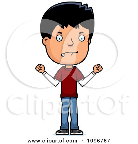 Clipart Mad Adolescent Teenage Boy - Royalty Free Vector Illustration by Cory Thoman
