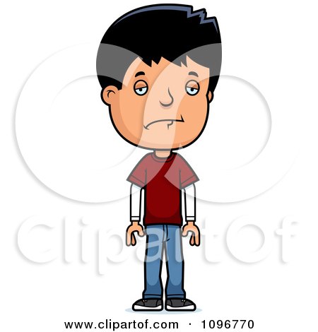 Clipart Depressed Adolescent Teenage Boy - Royalty Free Vector Illustration by Cory Thoman