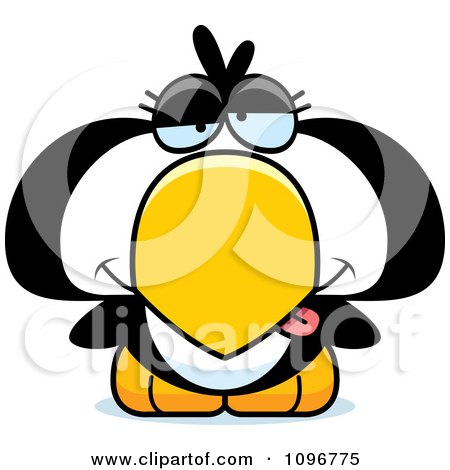 Clipart Drunk Penguin Chick - Royalty Free Vector Illustration by Cory Thoman