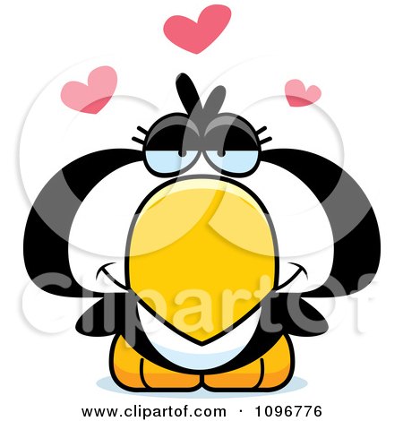 Clipart Penguin Chick In Love- Royalty Free Vector Illustration by Cory Thoman