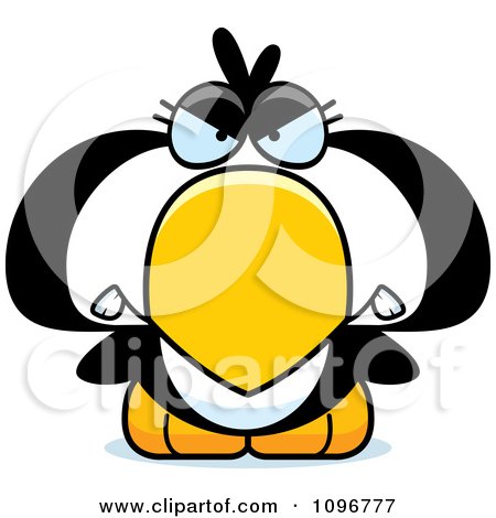 Clipart Mad Penguin Chick - Royalty Free Vector Illustration by Cory Thoman