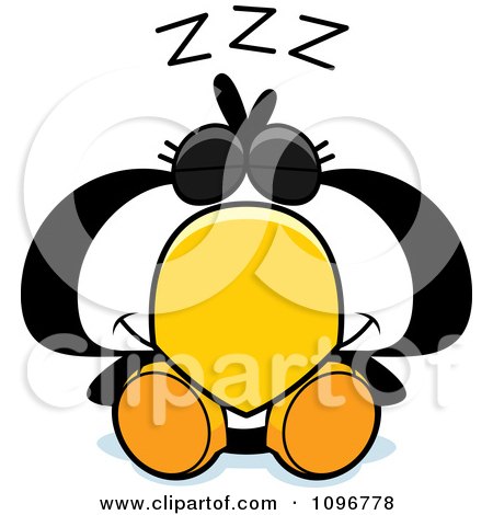 Clipart Sleeping Penguin Chick - Royalty Free Vector Illustration by Cory Thoman