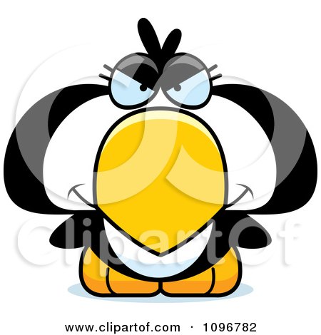 Clipart Mean Penguin Chick - Royalty Free Vector Illustration by Cory Thoman