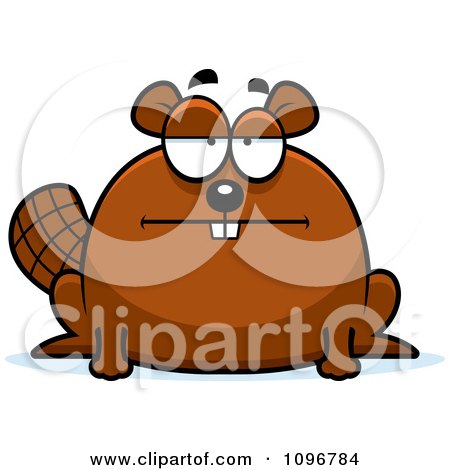 Clipart Bored Chubby Beaver - Royalty Free Vector Illustration by Cory Thoman