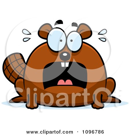 Clipart Scared Chubby Beaver - Royalty Free Vector Illustration by Cory Thoman