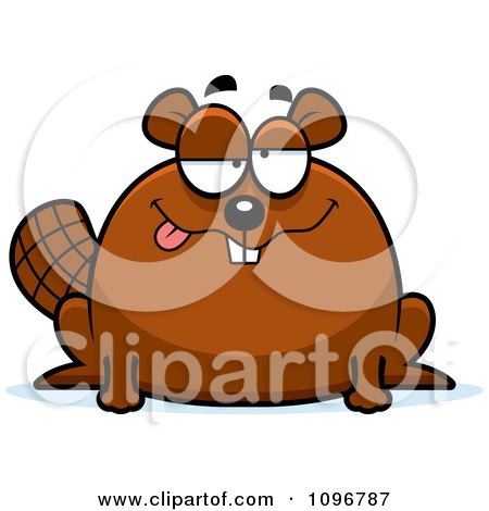 Clipart Drunk Chubby Beaver - Royalty Free Vector Illustration by Cory Thoman