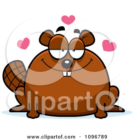Clipart Chubby Beaver In Love - Royalty Free Vector Illustration by Cory Thoman