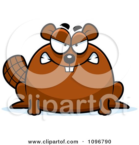 Clipart Mad Chubby Beaver - Royalty Free Vector Illustration by Cory Thoman