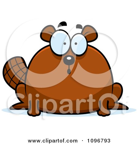 Clipart Surprised Chubby Beaver - Royalty Free Vector Illustration by Cory Thoman