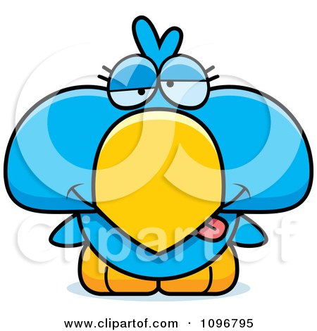 Clipart Sick Blue Bird Chick - Royalty Free Vector Illustration by Cory Thoman