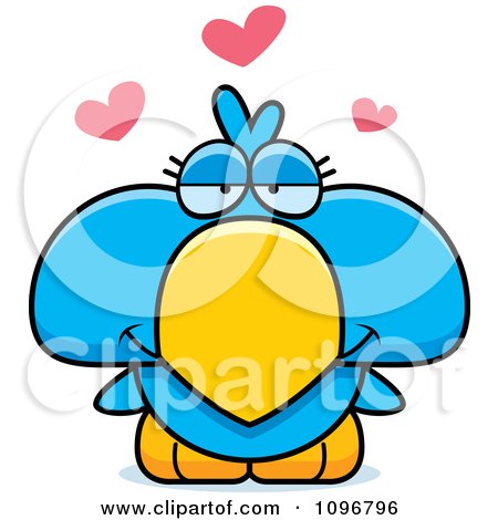 Clipart Blue Bird Chick In Love - Royalty Free Vector Illustration by Cory Thoman