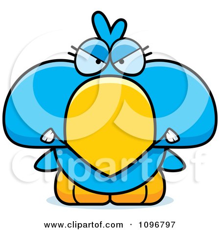 Clipart Mad Blue Bird Chick - Royalty Free Vector Illustration by Cory Thoman