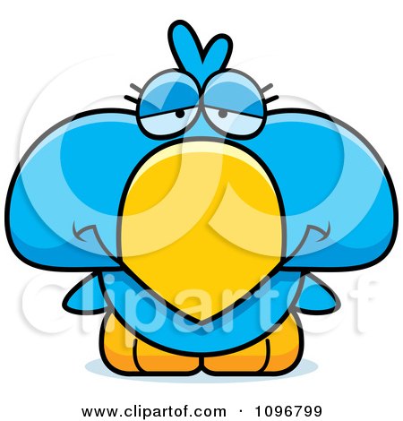 Clipart Sad Blue Bird Chick - Royalty Free Vector Illustration by Cory Thoman