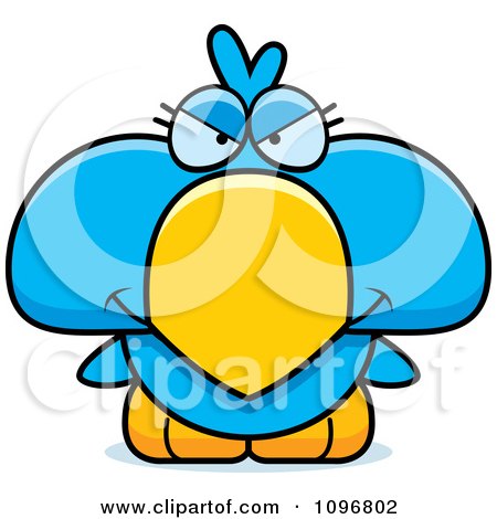 Clipart Mean Blue Bird Chick - Royalty Free Vector Illustration by Cory Thoman