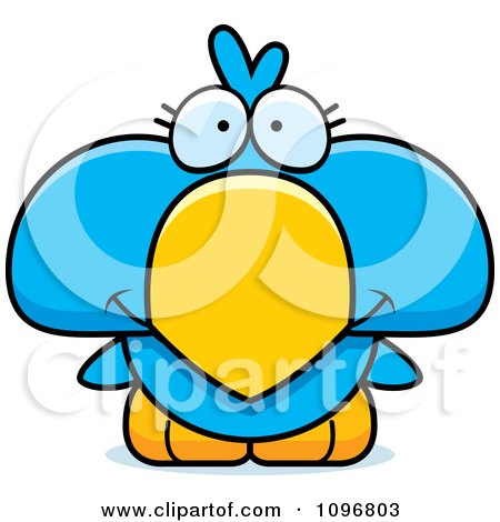 Clipart Cute Blue Bird Chick - Royalty Free Vector Illustration by Cory Thoman