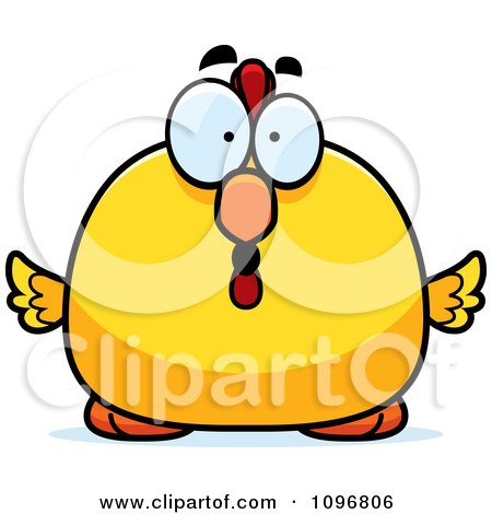 Clipart Surprised Chubby Rooster Chick - Royalty Free Vector Illustration by Cory Thoman