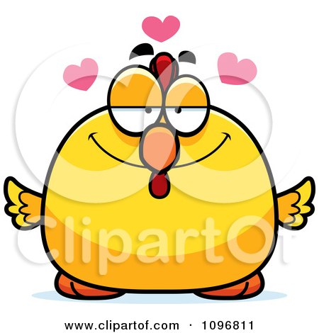 Clipart Chubby Rooster Chick In Love - Royalty Free Vector Illustration by Cory Thoman