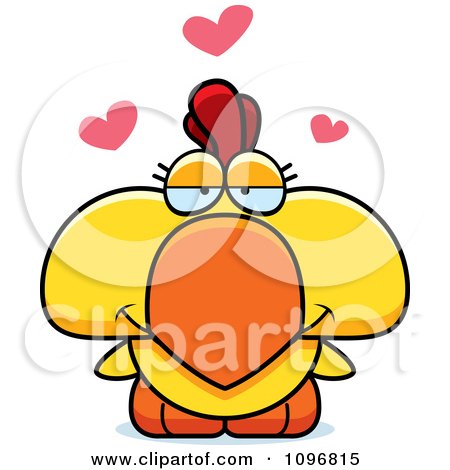 Clipart Yellow Rooster Chick In Love - Royalty Free Vector Illustration by Cory Thoman