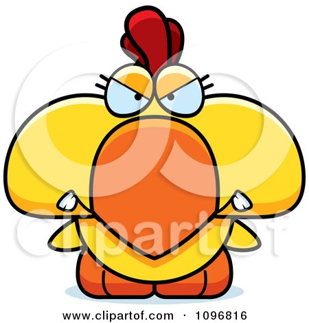 Clipart Mad Yellow Rooster Chick - Royalty Free Vector Illustration by Cory Thoman