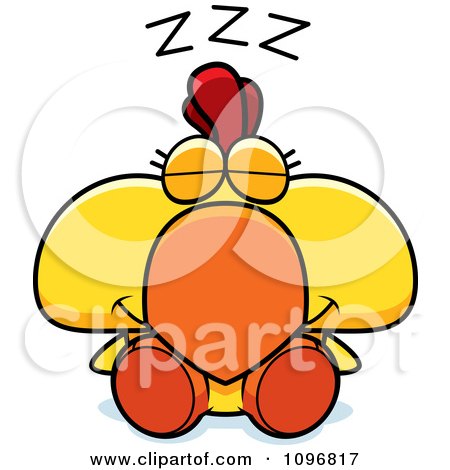 Clipart Sleeping Yellow Rooster Chick - Royalty Free Vector Illustration by Cory Thoman