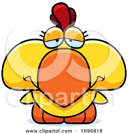 Clipart Depressed Yellow Rooster Chick - Royalty Free Vector Illustration by Cory Thoman