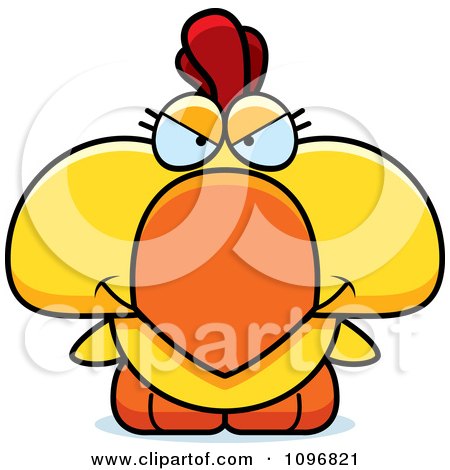 Clipart Mean Yellow Rooster Chick - Royalty Free Vector Illustration by Cory Thoman