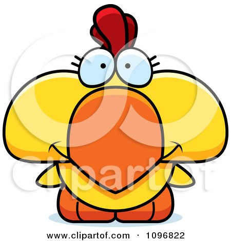 Clipart Happy Cute Yellow Rooster Chick - Royalty Free Vector Illustration by Cory Thoman
