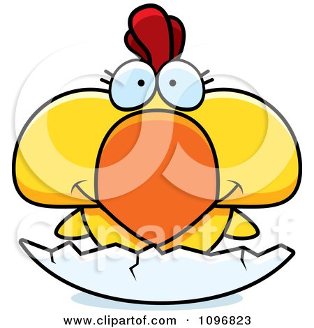 Clipart Yellow Rooster Chick In A Shell - Royalty Free Vector Illustration by Cory Thoman