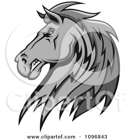 Clipart Gray Stallion Head - Royalty Free Vector Illustration by Vector Tradition SM