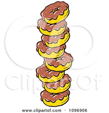 Clipart Stack Of Chocolate Donuts - Royalty Free Vector Illustration by Johnny Sajem