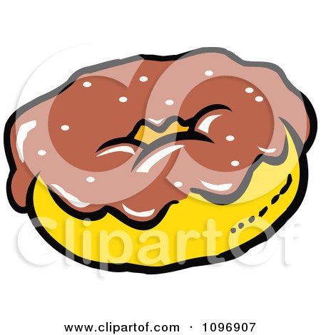 Clipart Donut With Chocolate Frosting - Royalty Free Vector Illustration by Johnny Sajem