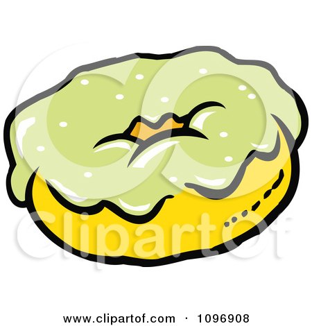 Clipart Donut With Green Frosting - Royalty Free Vector Illustration by Johnny Sajem