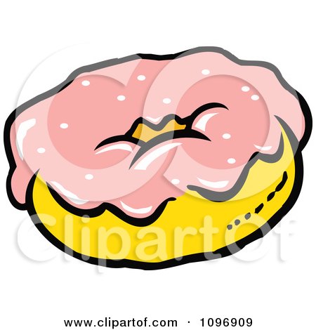 Clipart Donut With Pink Frosting - Royalty Free Vector Illustration by Johnny Sajem