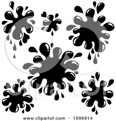 Clipart Background Of Black Paint Splatters - Royalty Free Vector Illustration by visekart